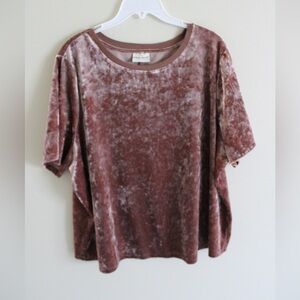 Ava & Viv Velour Pink Top